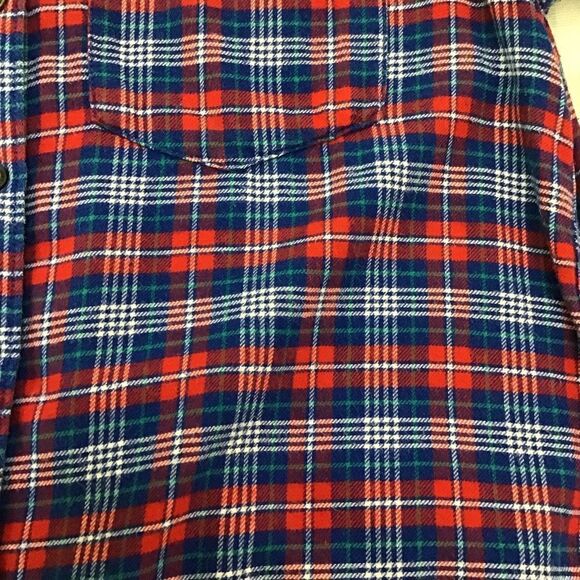 TOMMY Hilfiger flanel plaid button down shirt red blue white long sleeves medium - Picture 6 of 11